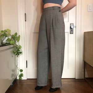 Vintage Houndstooth Wide Leg Pants Black & White size